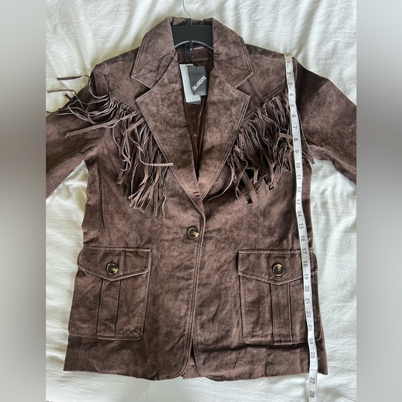 BLANK NYC Womens Luxury Oversized Blazer with Pockets, Chocolate Souffle - Picture 10 of 11